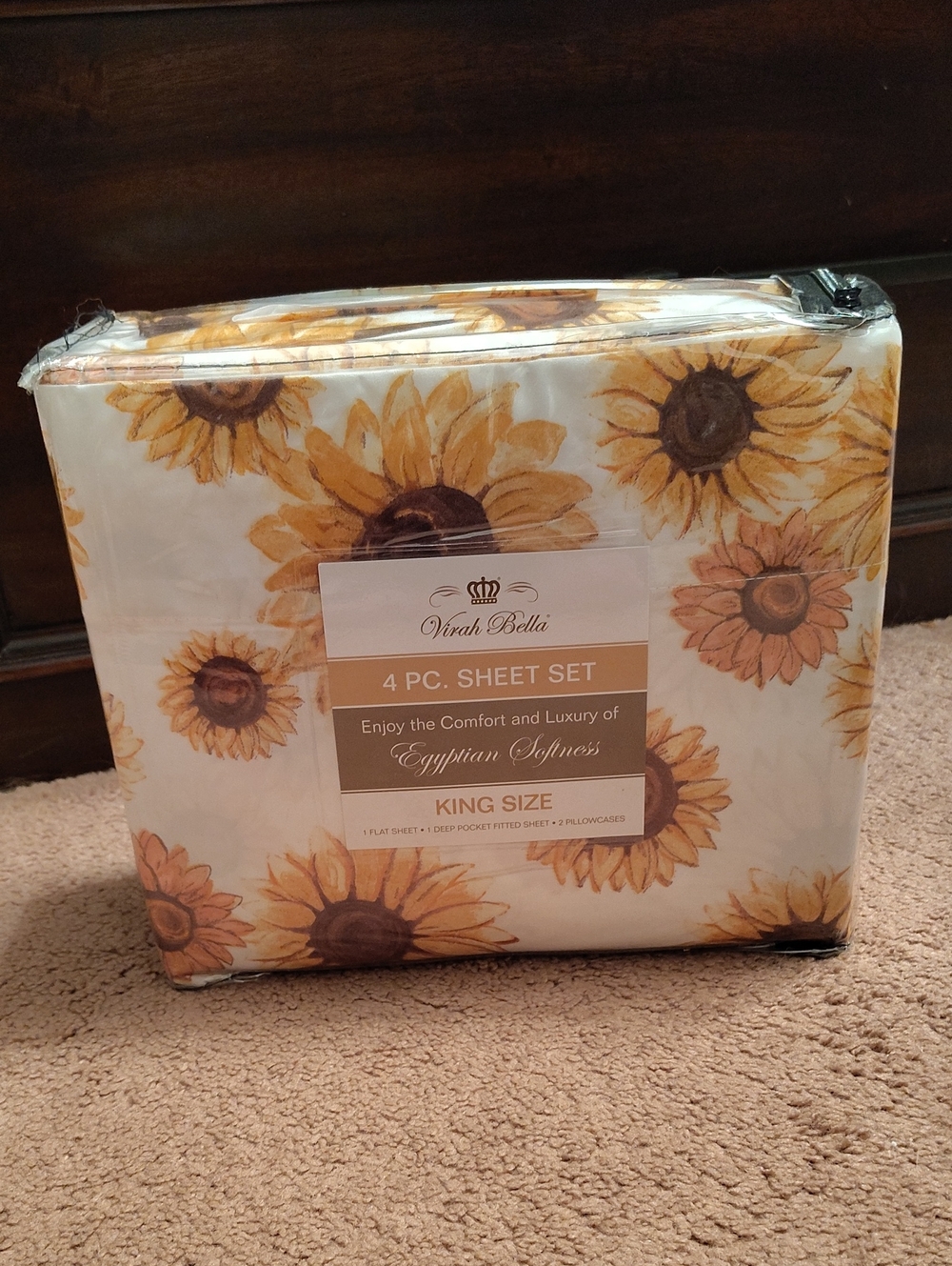 King Sheet Set - Yellow Sunflower Design
